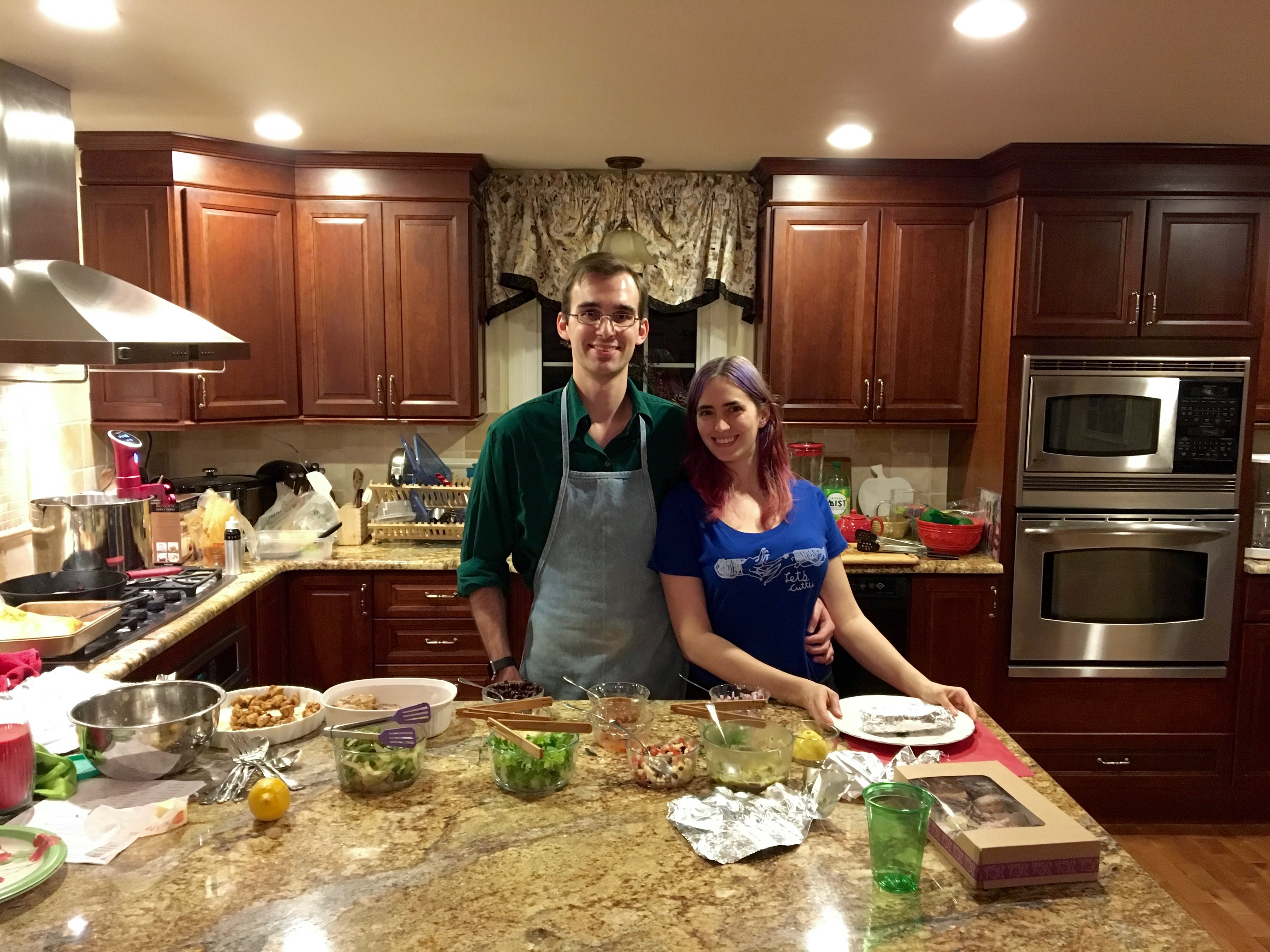 Chris and Ida making burritos.